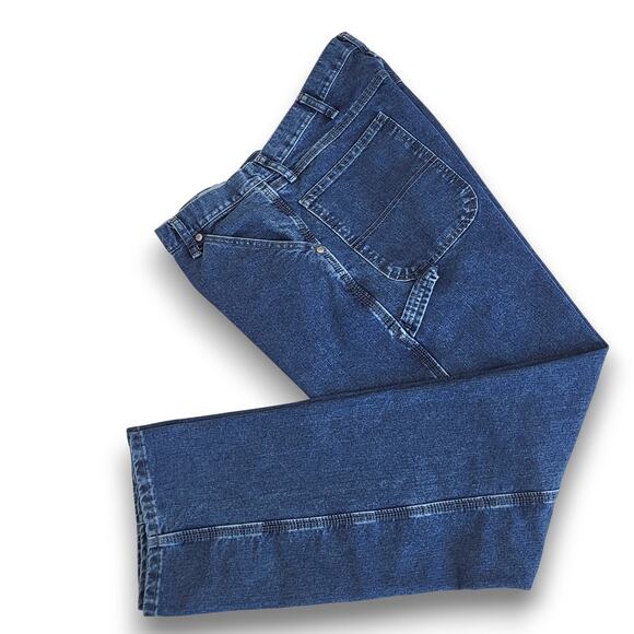 Wrangler Carpenter Jeans Men’s 36x34 Blue Denim Relaxed Fit Work Pants - Picture 13 of 14